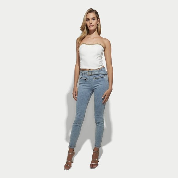 NEW Generation Love Size XL Women's Hazel Crepe Bustier - White - Picture 2 of 6